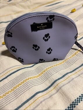 kate spade Lavender Paw-Print Cosmetic Pouch
